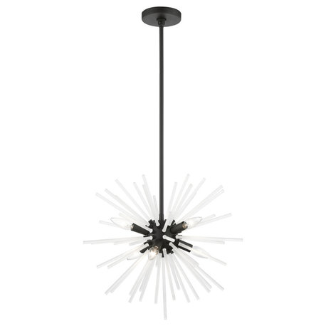 Uptown 6 Light Black Pendant Chandelier