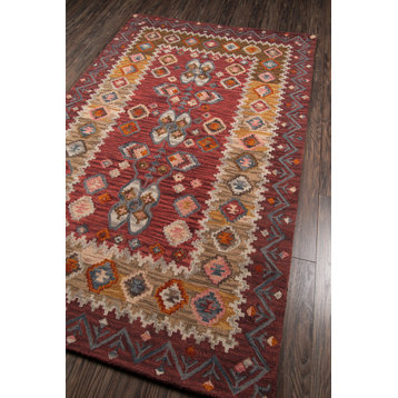 Tangier Hand-Hooked Rug, Red, 3'6"x5'6"