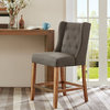 Madison Park Cleo Counter Height Stool Chair, Charcoal