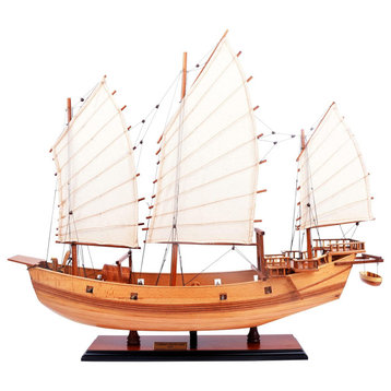 Old Modern Handicrafts B405 Chinese Junk Natural Finish Ship Model