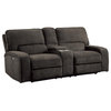Lexicon Borneo Traditional Chenille Power Double Reclining Love Seat - Chocolate