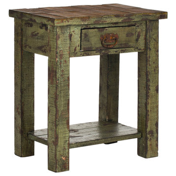 Alfred End Table - Antique Green