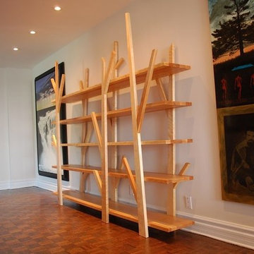 Library made in solid cherry designed and realized by MATPEL