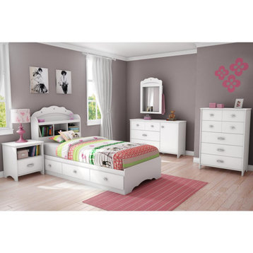 South Shore Tiara Twin Mates Bed (39'') with 3 Drawers, Pure White