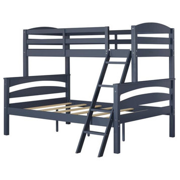 Dorel Living Brady Twin over Full Bunk Bed in Graphite Blue