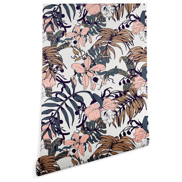 Deny Designs Marta Barragan Camarasa Winter Jungle Wallpaper, Pink, 2'x10'