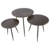 Gold Edge Metal Side Tables, Set of 3