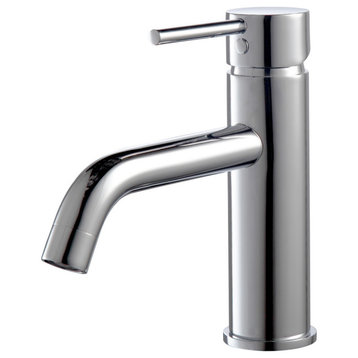 Aqua Rondo Single Hole Mount Bathroom Vanity Faucet - Chrome