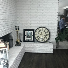 painted brick fireplace