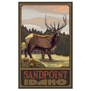 Paul A. Lanquist Sandpoint Idaho Elk Art Print, 12"x18"