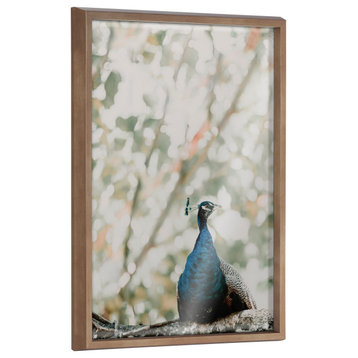 Blake Peacock Framed Printed Glass by Alicia Abla, Gold 18x24