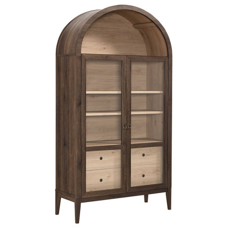 Nolan 74" Tall Wide Arched Storage Display Cabinet