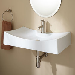 ALISE PORCELAIN WALL-MOUNT BATHROOM SINK - Bathroom Sinks