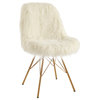 Remy Flokati Chair with Gold Metal Base