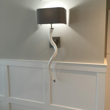 Sconce and Custom Designed Wall Paneling