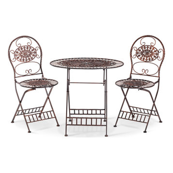 Bistro Table And Chairs Set, Brown