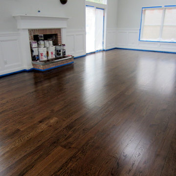 EAST HAMPTON: RED OAK REFINISHED WITH JACOBEAN STAIN & SEMI-GLOSS OIL POLY