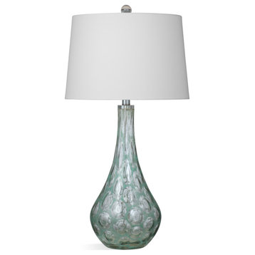 Bassett Mirror Berry Art Glass and Fabric Table Lamp With Green L4001TEC