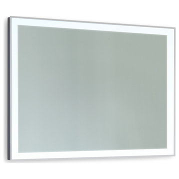 Stellar Stainless Steel Framed LED Mirror, 60"x36"x1.75"
