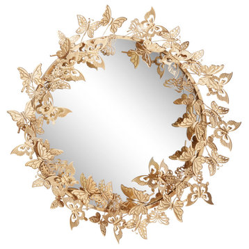 Glam Gold Metal Wall Mirror 46261