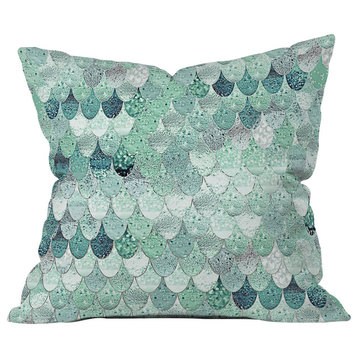 Monika Strigel Lily Mint Mermaid Throw Pillow, 20"x20"