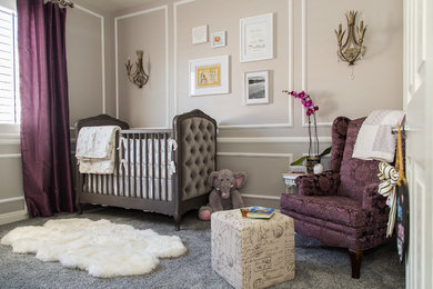 Inspiration for a shabby-chic style nursery remodel in Minneapolis