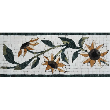 Mosaic Border Tiles - Sunflower, 18"x7"