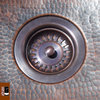 Round Bar Copper Sink Undermount Or Drop In, With Solid Copper Drain