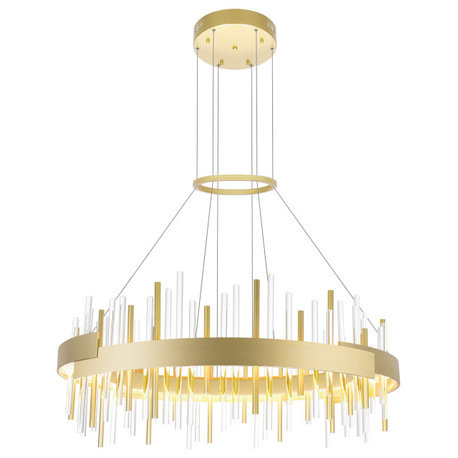 Millipede 32 in LED Satin Gold Chandelier