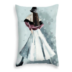 Gray Pink Fashion Artwork Decorative Pillows - Decorative Pillows