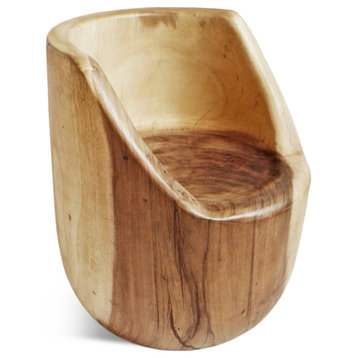 Monkey Pod Wood Scoop Seat