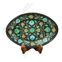 BLACK MARBLE ELLIPTICAL TRAY - Home Accessories & Decor