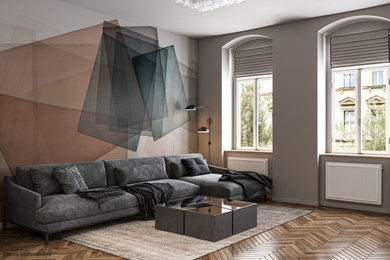 Design ideas for a contemporary living room in Dresden.