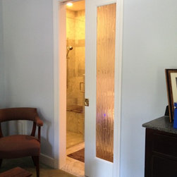 Interior 1 LITE WHITE PRIMED Glass Door  & POCKET DOOR KIT 2X4 by ETO Doors - Interior Doors