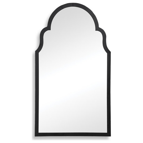 37" Traditional Black Arched Mirror