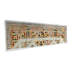 Vintage-Style Banjara Sari Mirror Work Tapestry