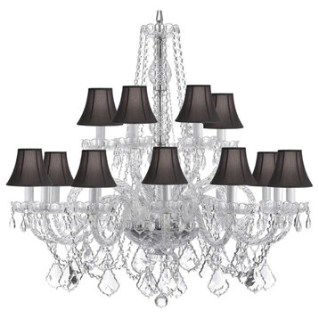 Empress Crystal Chandelier With Black Shades
