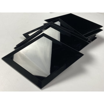 Black Diamond Glass 6x8 Beveled Diamond Decorative Peel & Stick Tile
