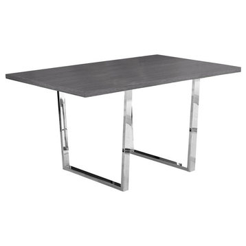 Dining Table, 36"x60" Gray, Chrome Metal