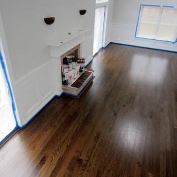 EAST HAMPTON: RED OAK REFINISHED WITH JACOBEAN STAIN & SEMI-GLOSS OIL POLY