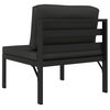 vidaXL Patio Middle Sofa Corner Chair Single Sofa Chair Aluminum PE Rattan