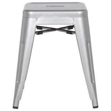 Highland Commercial Grade Stool, Silver Pearl, Set of 4