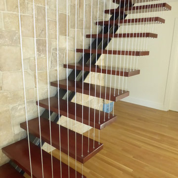 Contemporary floating stair case