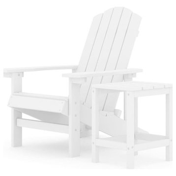 vidaXL Adirondack Chair Outdoor Adirondack Lawn Chair for Patio HDPE White