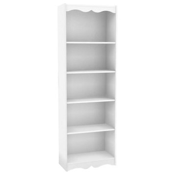 Atlin Designs 72" Adjustable Engineered Wood Tall Bookcase w/ 5 Shelves in White