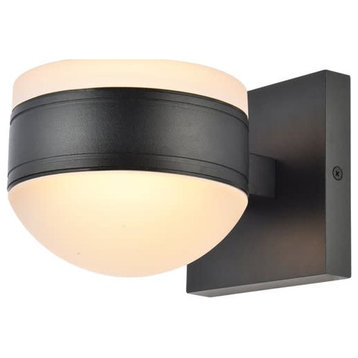 Elegant Lighting LDOD4017 Raine 5" Tall LED Outdoor Wall Sconce - - Black