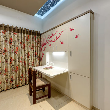 duplex bungalow in a apartment at ground floor was designed by culturals interio