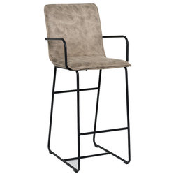 Industrial Bar Stools And Counter Stools Walter Bar Stool, Taupe