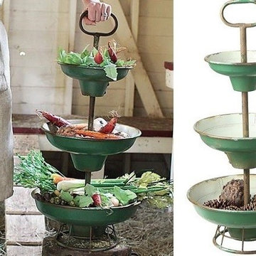 Exquisite Large Distressed Three Tier Trays
