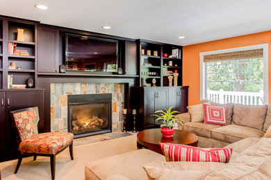 Elegant living room photo in Seattle